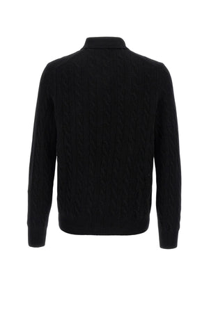 Maglia uomo Polo Ralph Lauren a trecce con collo classico e logo retro