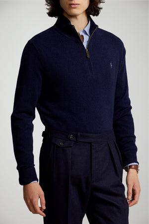 Maglia da uomo Polo Ralph Lauren collo alto mezza zip fronte 1