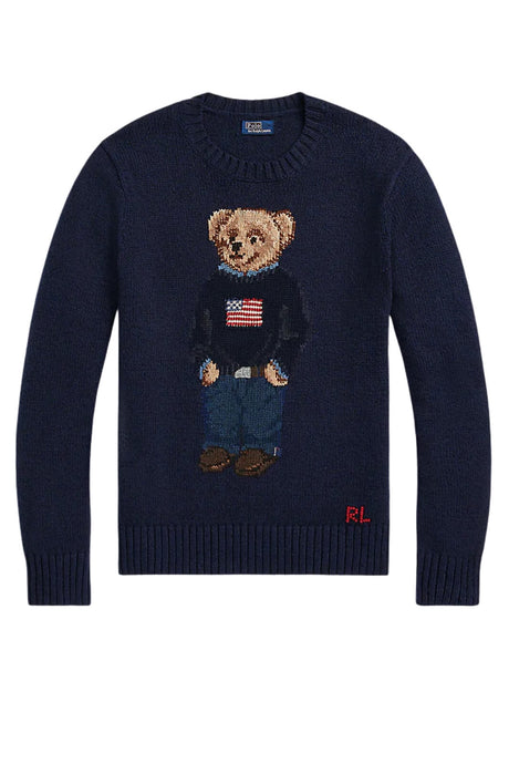 Maglione Polo Ralph Lauren da donna con ricamo bear fronte