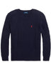 Maglione a trecce Polo Ralph Lauren in misto cashmere con logo a girocollo fronte