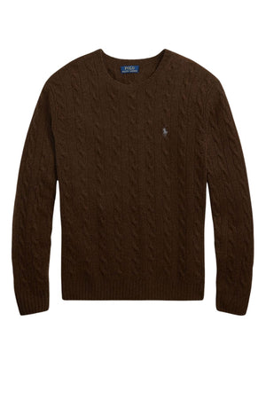 Maglione da uomo Polo Ralph Lauren a trecce in lana e cashmere fronte