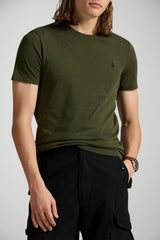 T-shirt da uomo Polo Ralph Lauren in cotone mezze maniche fronte 1