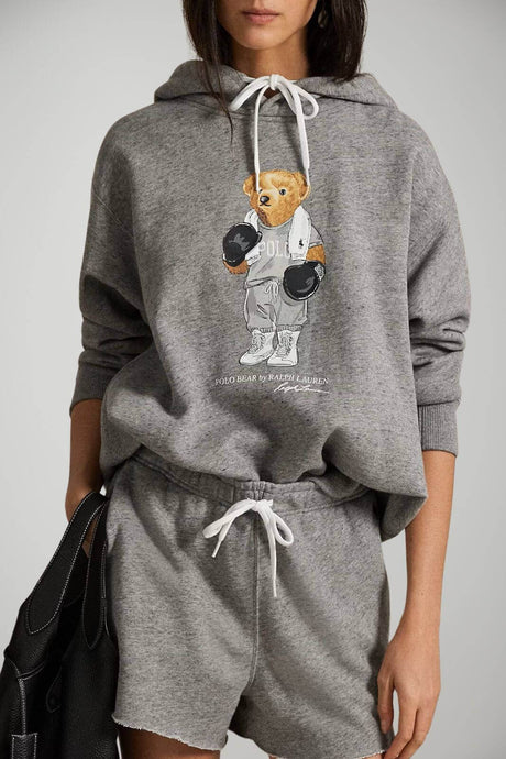 Felpa Polo Ralph Lauren da donna con cappuccio e stampa Bear fronte 1