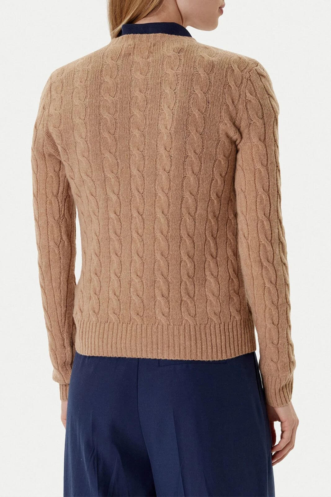Maglione da donna Polo Ralph Lauren in misto lana e cashmere a trecce retro