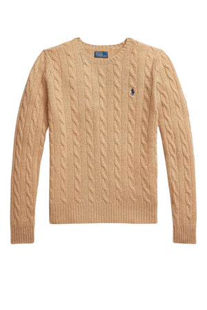 Maglione da donna Polo Ralph Lauren in misto lana e cashmere a trecce fronte
