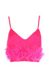 Crop top imperial con plumas