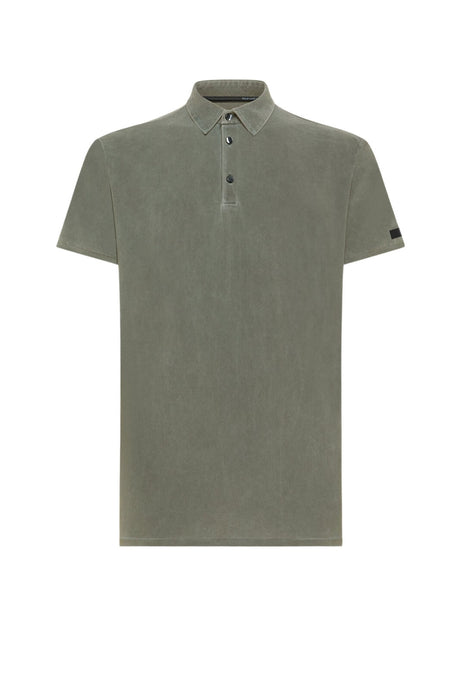 Polo uomo con chiusura a tre bottoni color tortora