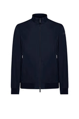 Bomber da uomo RRD in tessuto tecnico opaco con zip e logo al braccio