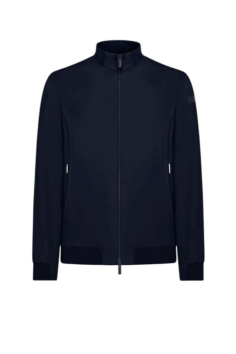 Bomber da uomo RRD in tessuto tecnico opaco con zip e logo al braccio