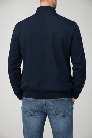 Bomber da uomo RRD in tessuto tecnico opaco con zip e logo al braccio
