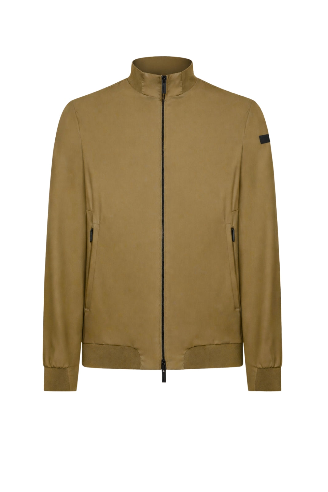 Bomber da uomo RRD in tessuto tecnico opaco con zip e logo al braccio