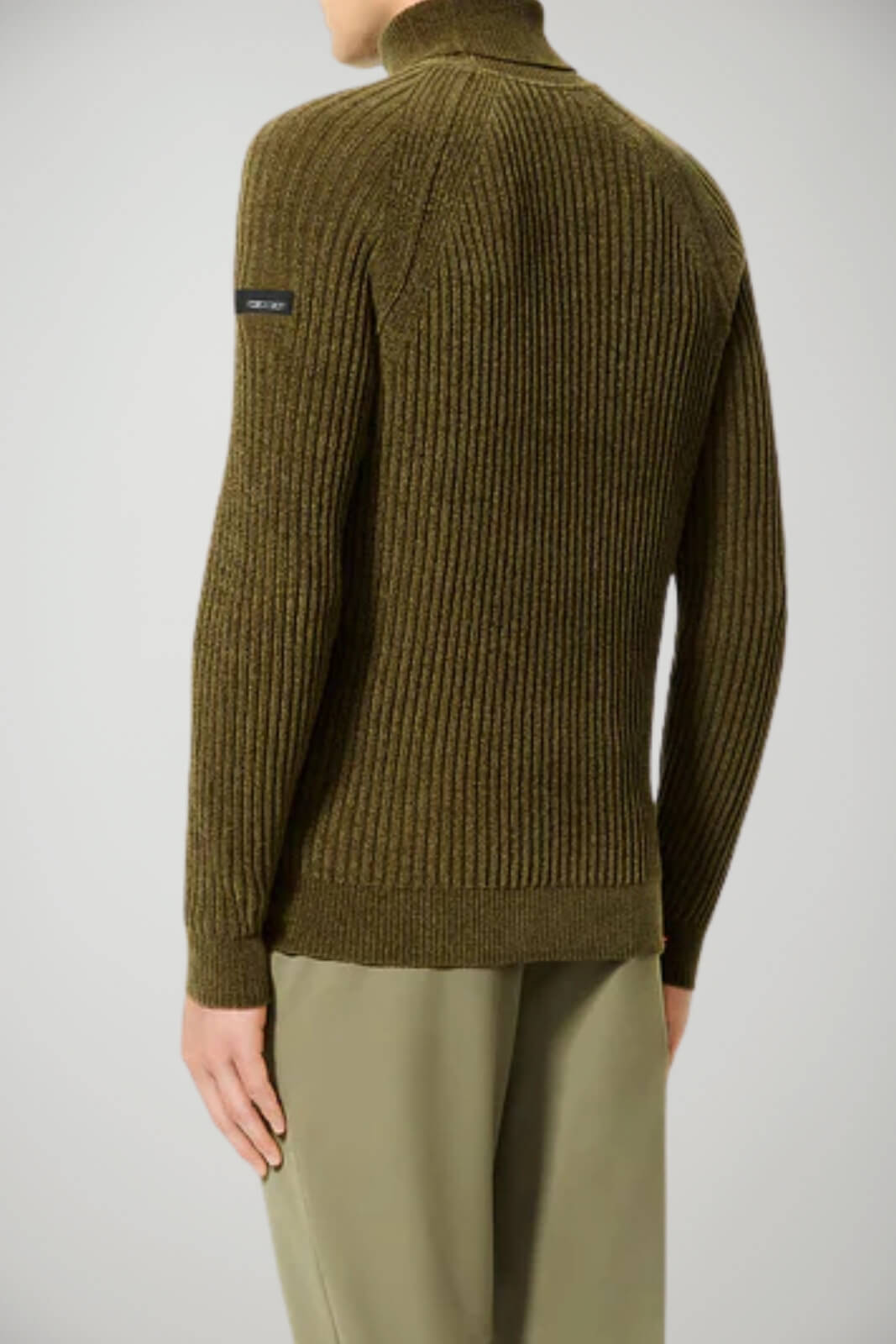 Dolcevita da uomo RRD in velluto con logo al braccio retro