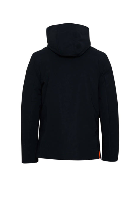 Giubbino da uomo RRD in tessuto tecnico con cappuccio e zip retro