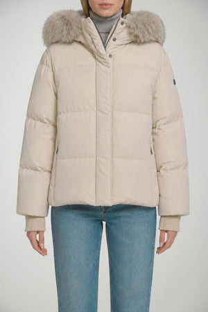 RRD Piumino Donna Fly Tubic 18 Hood Fur / Avorio