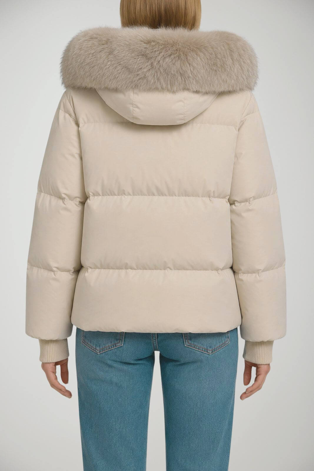 RRD Piumino Donna Fly Tubic 18 Hood Fur / Avorio