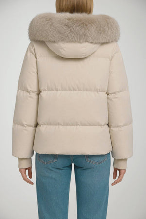 RRD Piumino Donna Fly Tubic 18 Hood Fur / Avorio