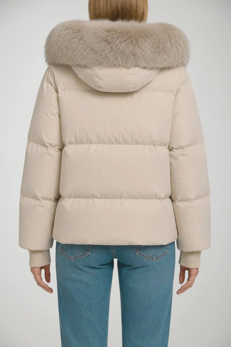 RRD Piumino Donna Fly Tubic 18 Hood Fur / Avorio