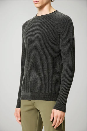 Maglione da uomo RRD in velluto a girocollo fronte 1