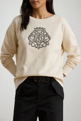 Ralph Lauren Felpa Donna con Maxi Decorazione Centrale