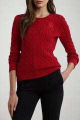Ralph Lauren Maglia Donna a Costine con Bottoni Laterali al Collo