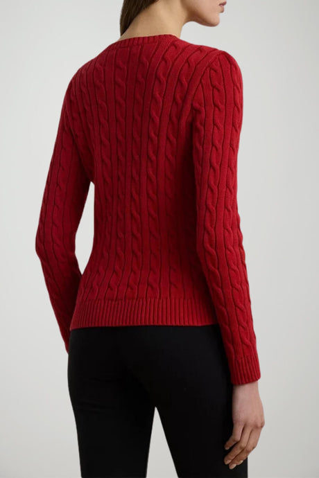 Ralph Lauren Maglia Donna a Costine con Bottoni Laterali al Collo