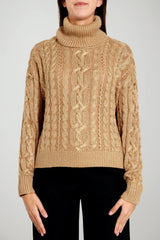 Ralph Lauren Maglia Donna Dolcevita Trecce in Lurex