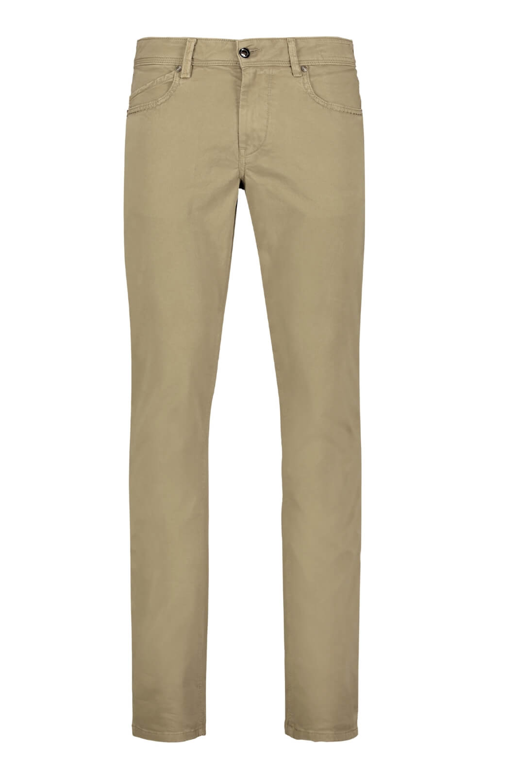 Pantaloni chino da uomo Rubens in gabardina cinque tasche fronte beige