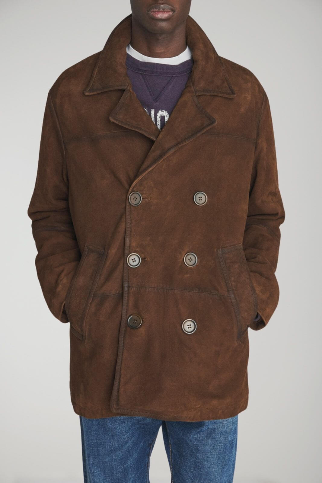 Roy Roger’s giacca uomo PEACOAT IN SUEDE EFFETTO VINTAGE