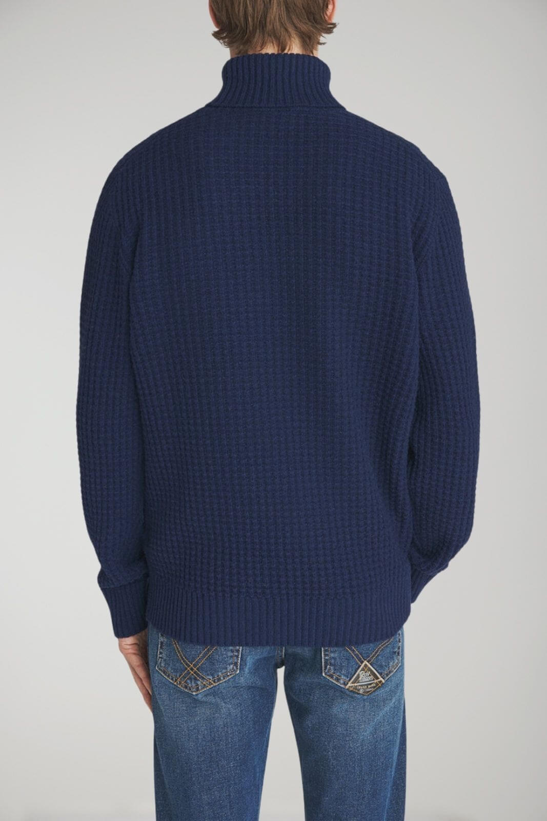 Roy Roger’s dolcevita uomo WAFFLE in lana merino