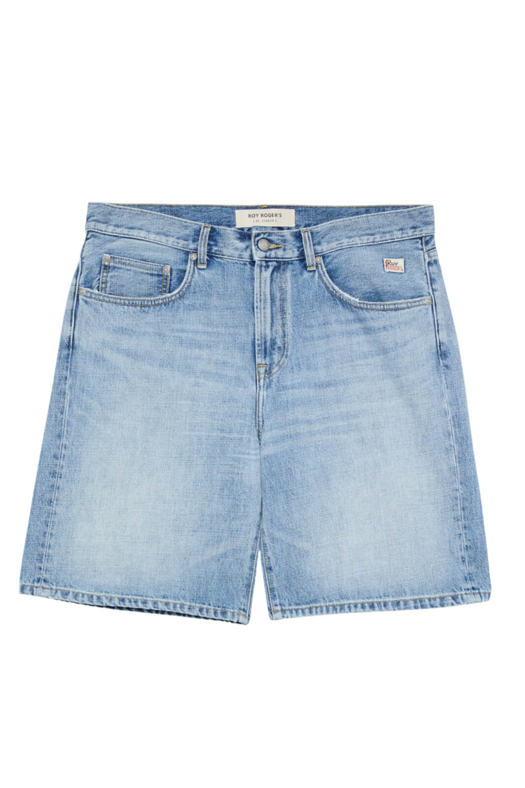 Bermuda in denim Roy Roger's da uomo cinque tasche color denim