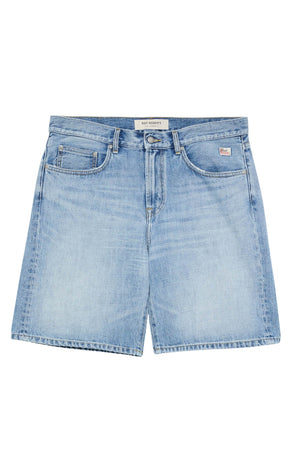 Bermuda in denim Roy Roger's da uomo cinque tasche color denim