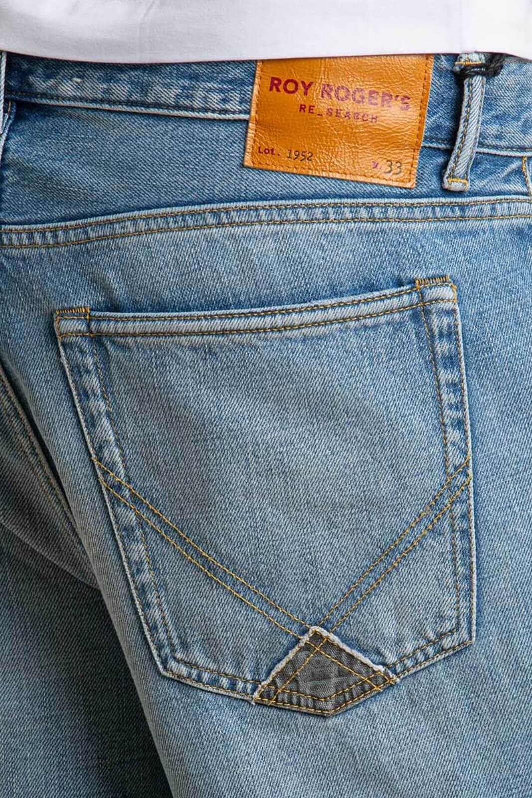 Bermuda in denim Roy Roger's da uomo cinque tasche color denim