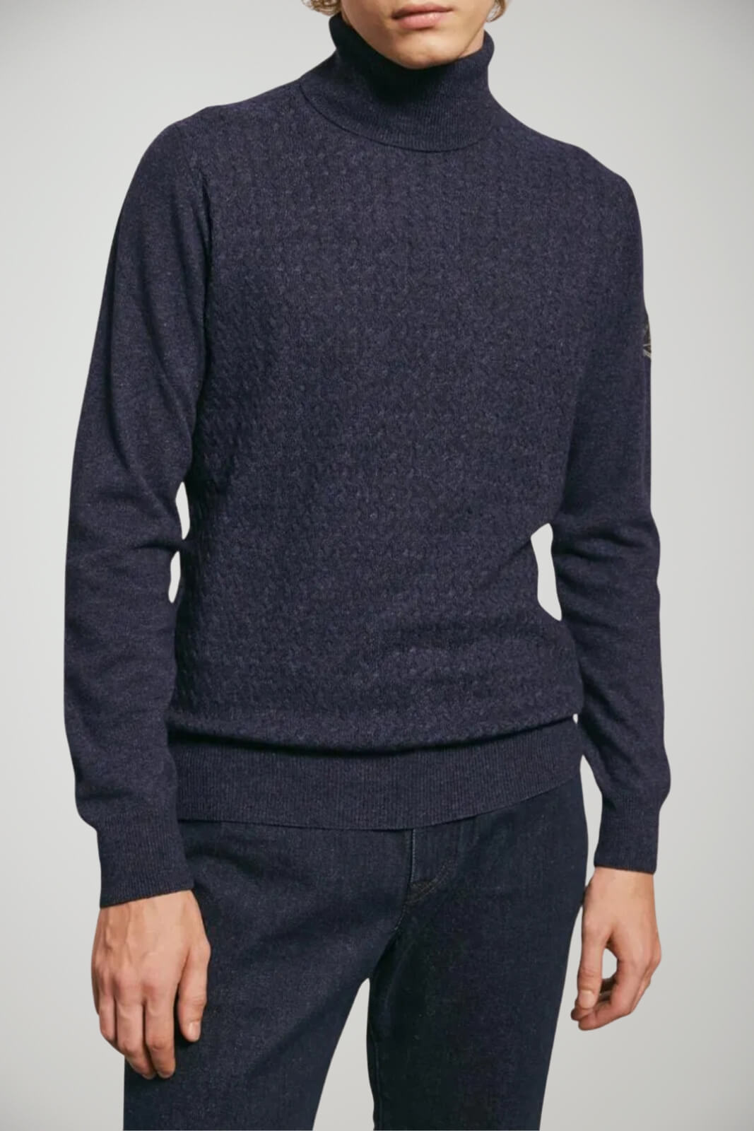 Dolcevita da uomo Roy Roger's a rombi con patch al braccio