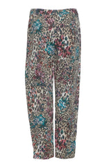 Tension in Women's Trousers with Spotted and Floral Print