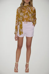 Elisabetta Franchi women's crepe shorts with clip and flaps