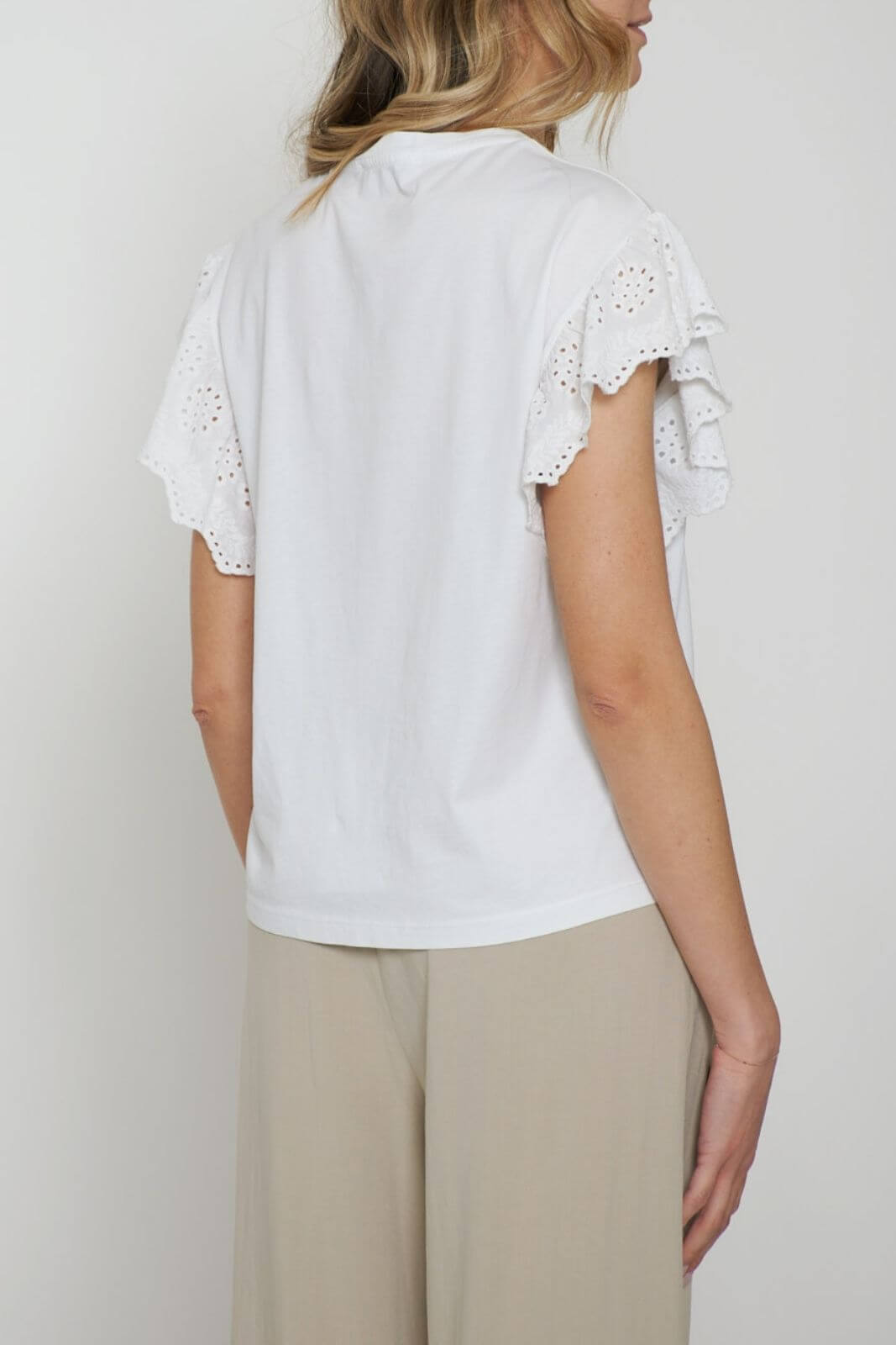 Le Sarte del Sole women's blouse with San Gallo lace sleeves