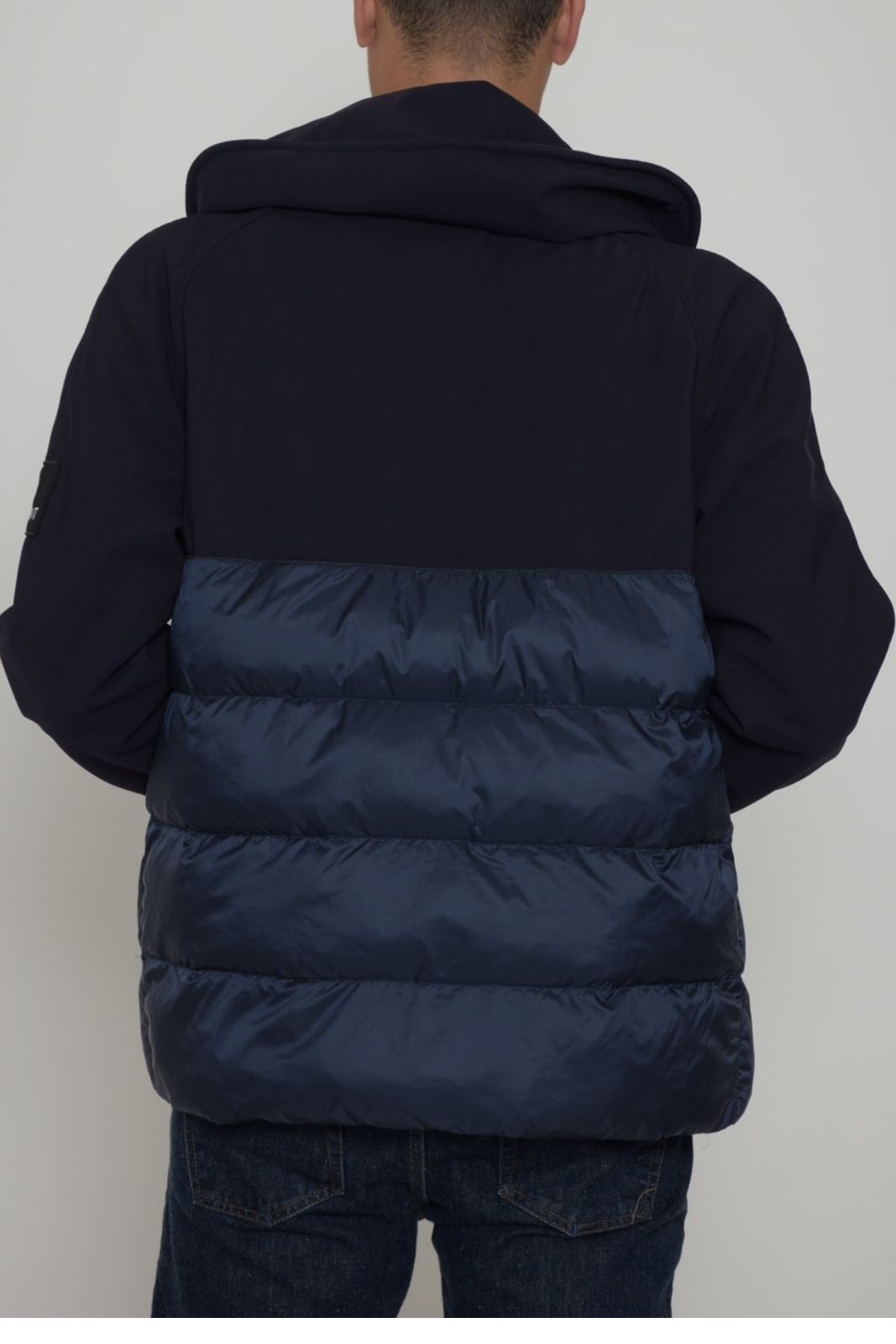 Star Point Men's Down Jacket with High Collar