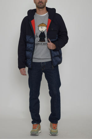 Star Point Men's Down Jacket with High Collar