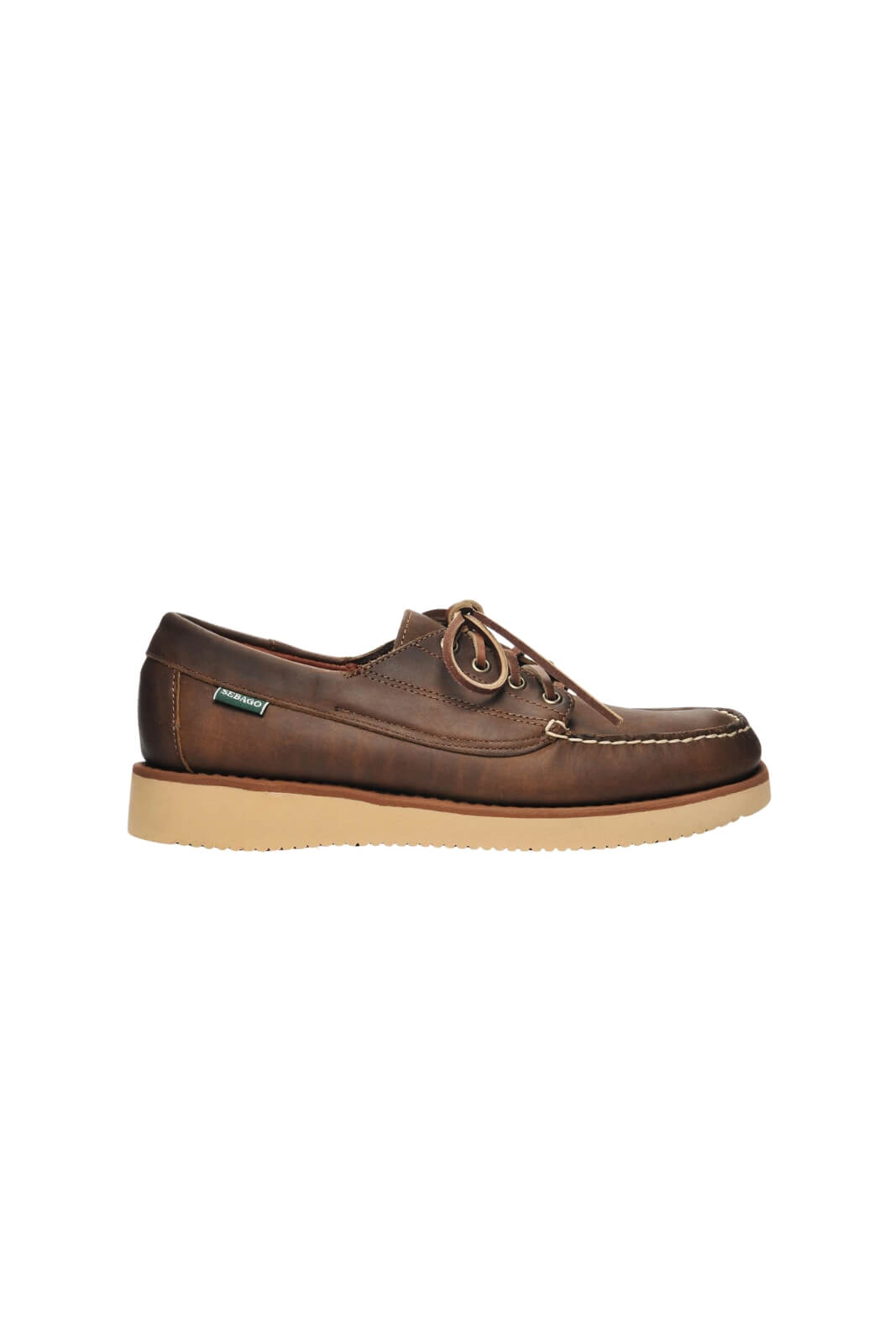Mocassini Sebago in pelle da uomo con lacci in cuoio