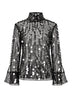 Semicouture Blusa Donna in Tulle con Paillettes All Over