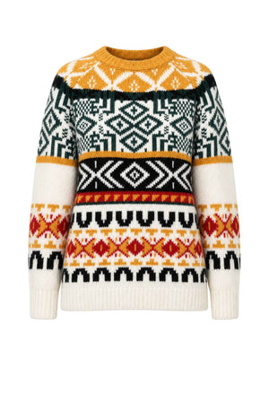 Semicouture Maglia Donna con Fantasia Jacquard in Misto Alpaca