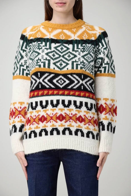 Semicouture Maglia Donna con Fantasia Jacquard in Misto Alpaca