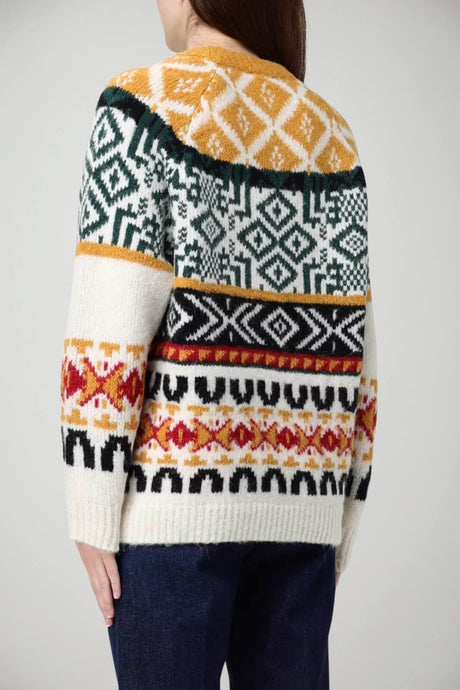 Semicouture Maglia Donna con Fantasia Jacquard in Misto Alpaca