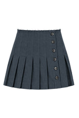 Semicouture Mini Gonna Plissettata in Tessuto Denim