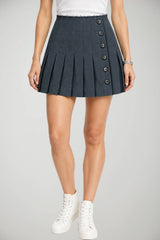 Semicouture Mini Gonna Plissettata in Tessuto Denim