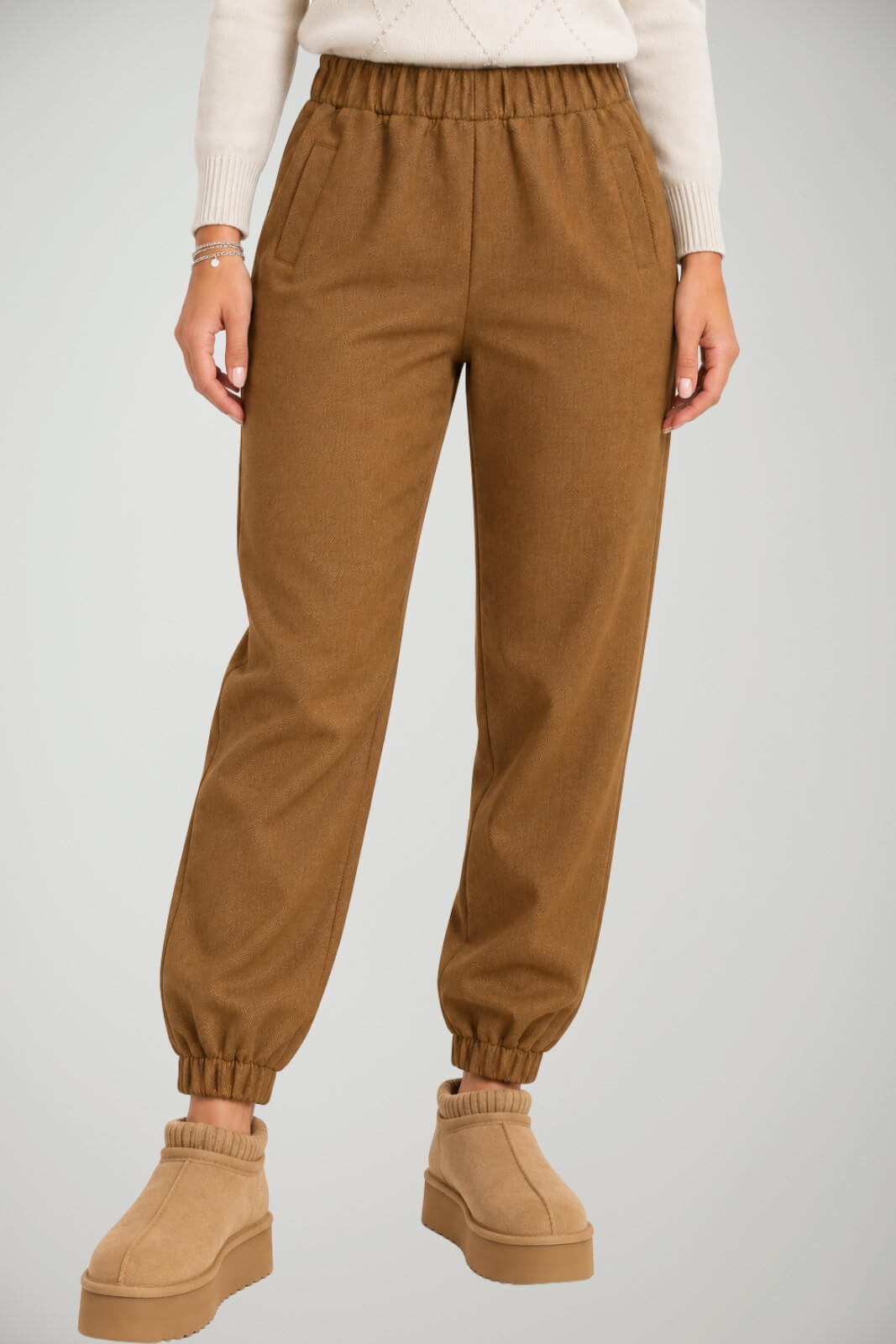 Sfizio Pantaloni Donna Spigati Slip On