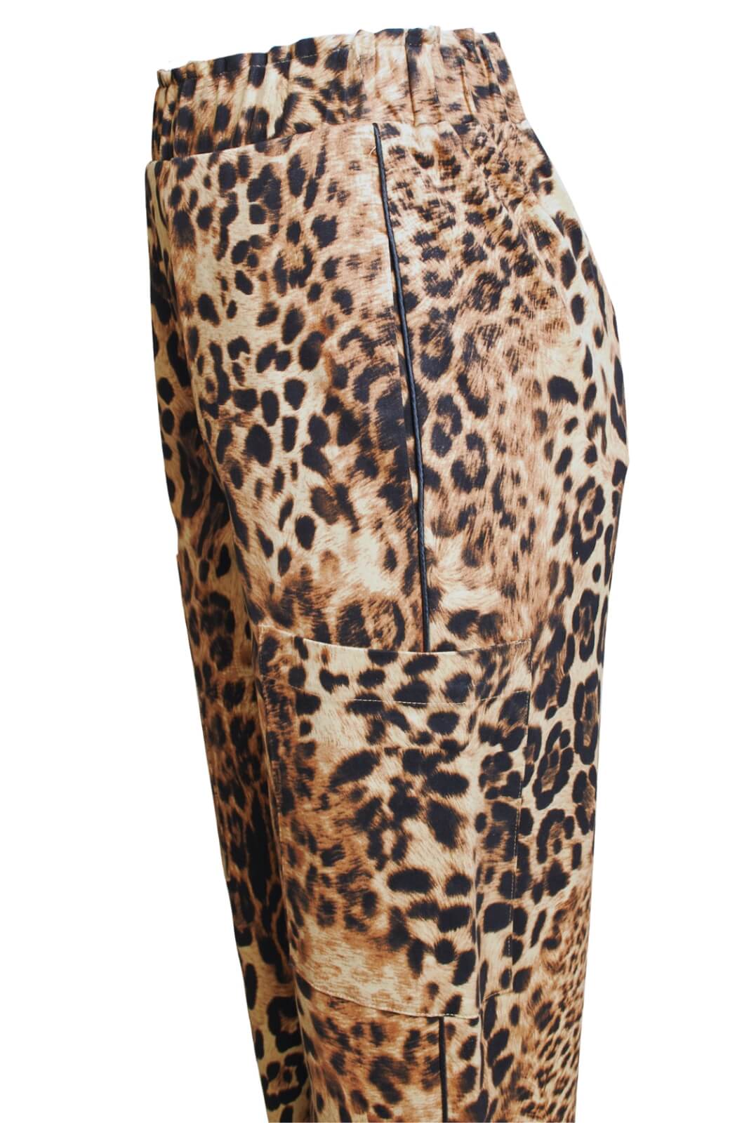 Pantalone donna cargo stampa animalier dettaglio