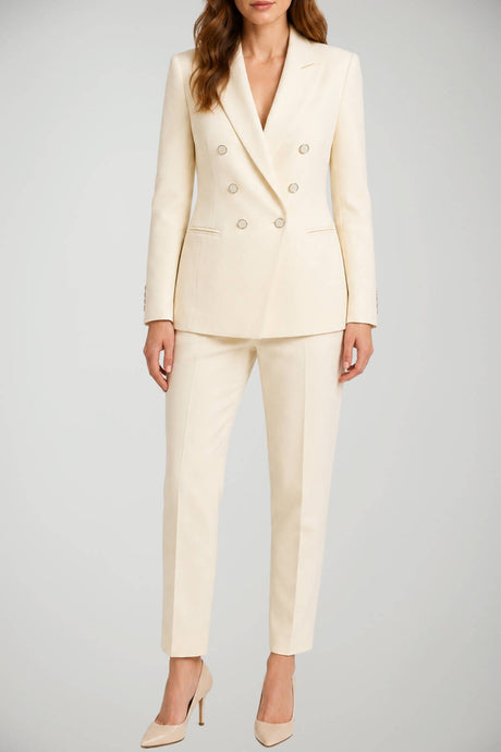 Tailleur da donna Silence con giacca doppioppetto e pantalone