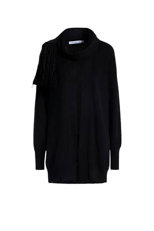 Cardigan da donna Simona Corsellini con sciarpa integrata fronte