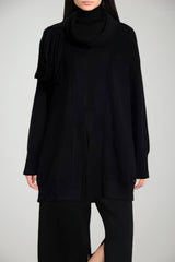 Cardigan da donna Simona Corsellini con sciarpa integrata fronte 1